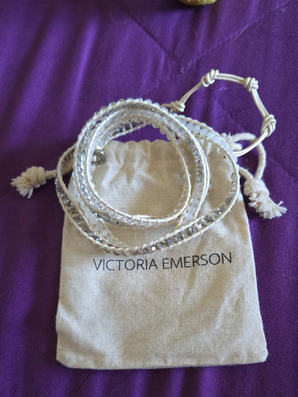 Victoria Emerson Silver Crystal Wrap Bracelet